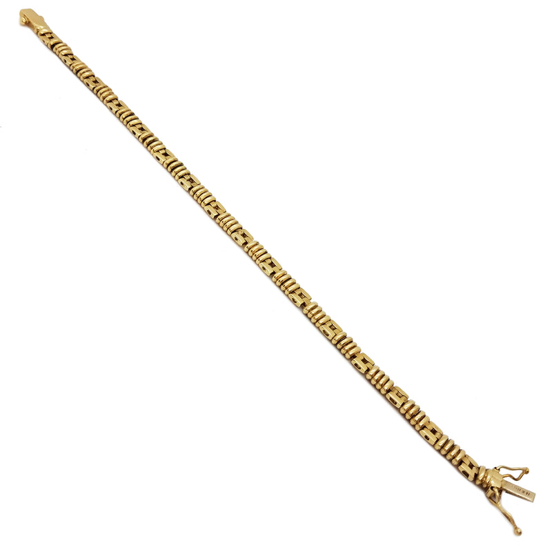 Striped Bar Yellow Gold Bracelet (14K)