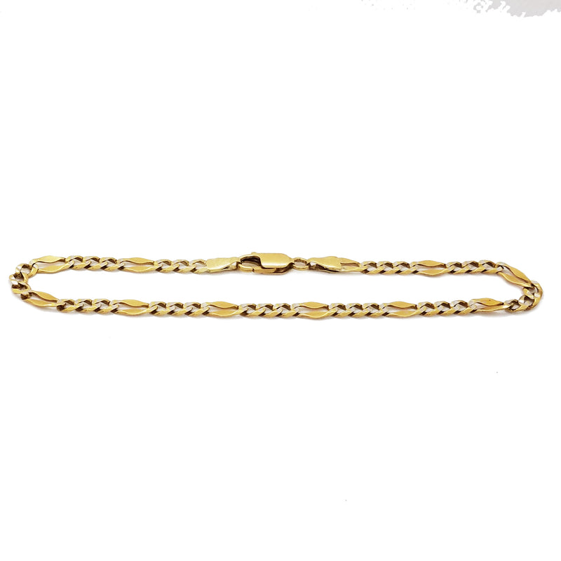Figaro Dual Tone Gold Bracelet (18K)