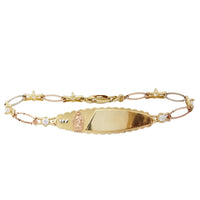 Üç Rəngli Zirkoniya Məryəm İd Qolbağı (14K).