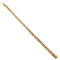 Bracelet en or tricolore à double corde (14K)