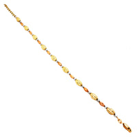 Mooncut Beads Tri-Color Gold Bracelet (14K)