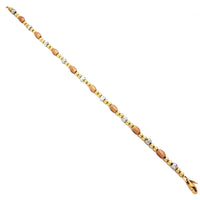 Manik tri-warna emas gelang (14k)