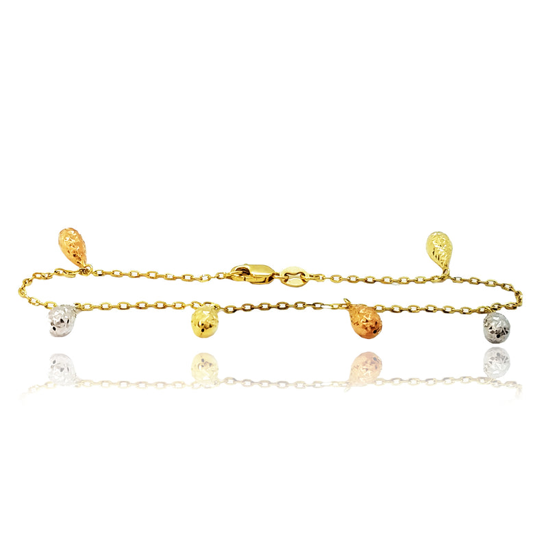 Cable Link Charm Bracelet (14K).