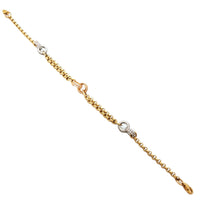 Üçrəngli qızılı Rolo bilərzik (14K).