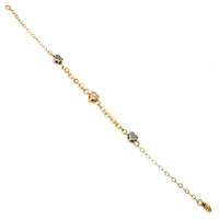 Üçrəngli cazibə qolbaq (14K).