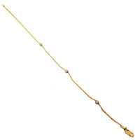 Rope & Diamond Cut Balls Tvílitað gull armband (14K)