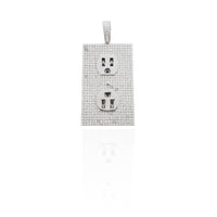 Iced-Out Electric Socket Pendant (Silver)