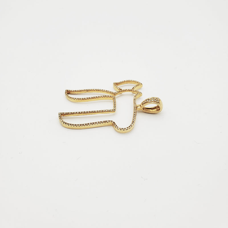 Hollow Chai Diamond Pendant (14K)