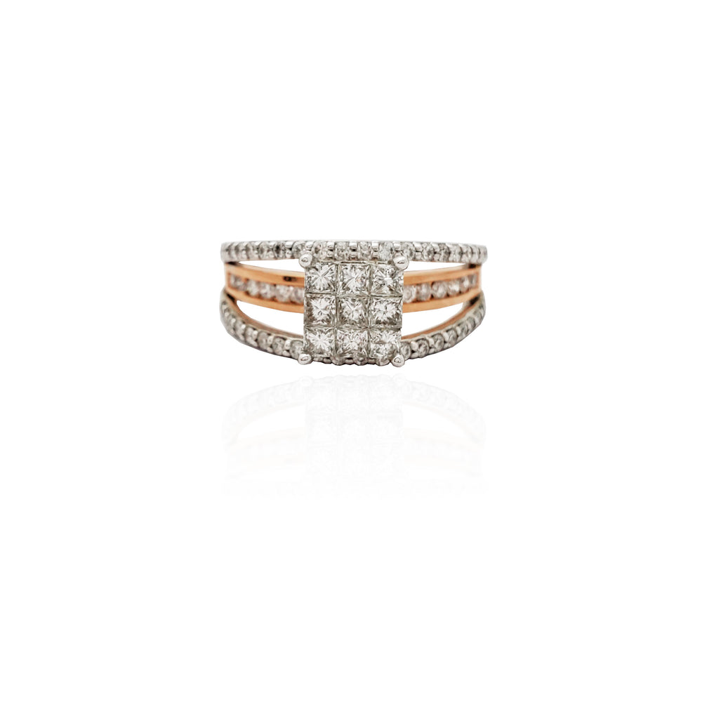 Two-Tone Diamond Engagement Ring (14K).
