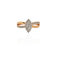 Diamond Marquise Shape Pave Split Shank Engagement Ring (14K).