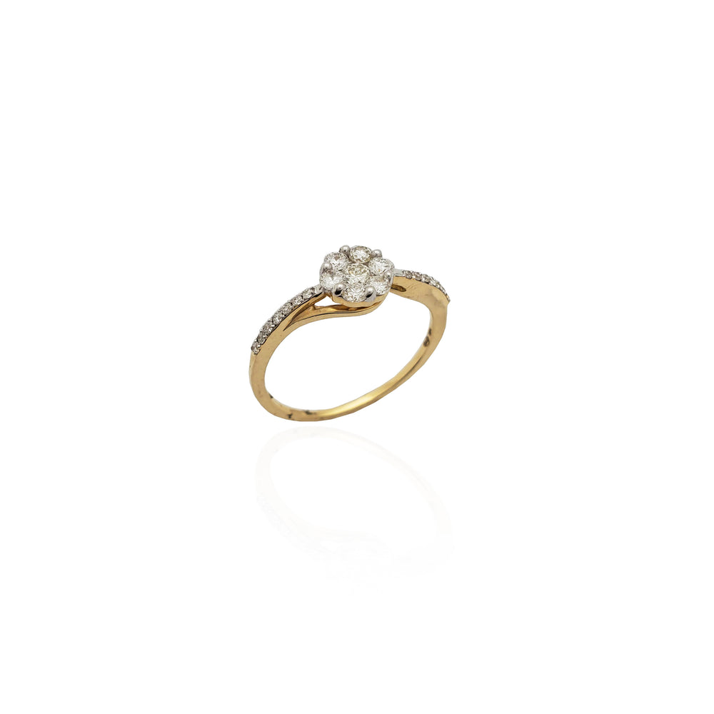 Diamond Flower Ring (14K).