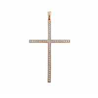 Diamond Cross Pendant (14K Rose Gold)