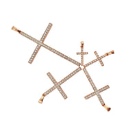 Diamond Cross Pendant (14K Rose Gold)