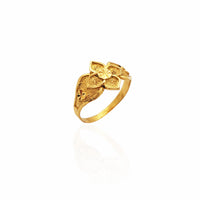 Diamond-Cut Full-Bloom Flower Ring (22K)