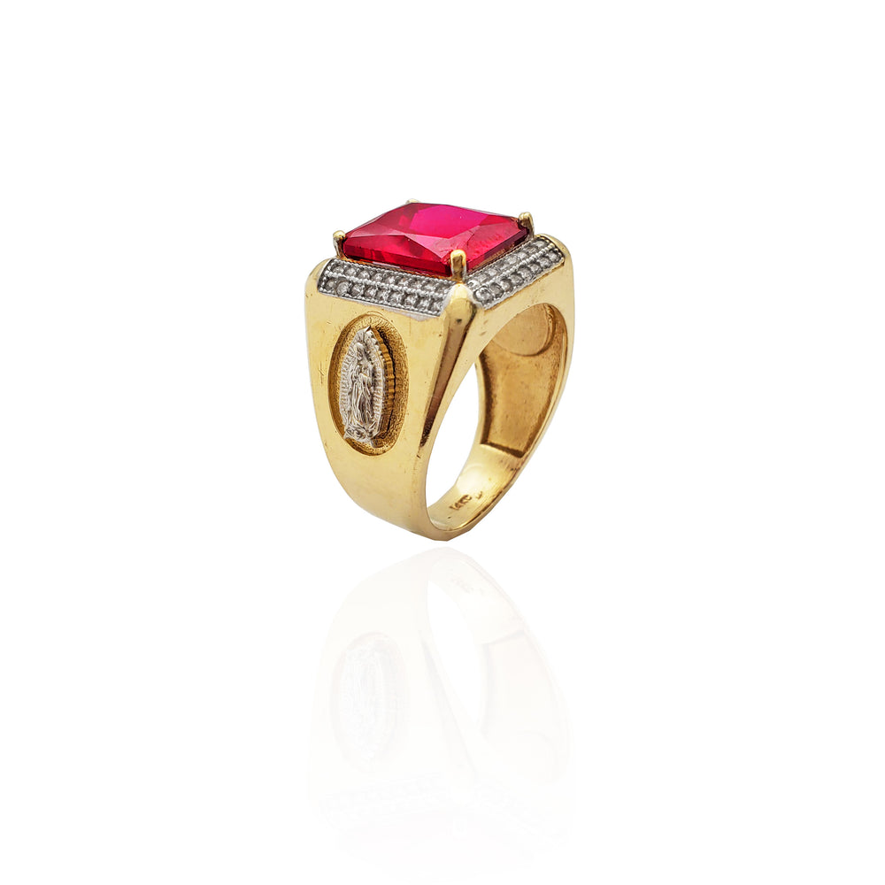 Saint Mary Red Stone Ring (14K)
