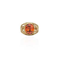 Oval CZ Eagle Ring (14K).