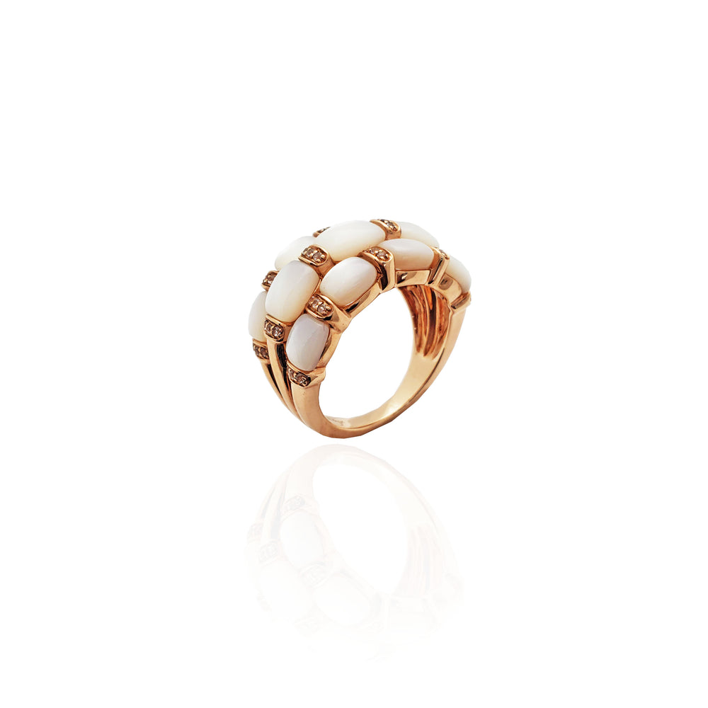 Harlequin Moonstone Cocktail Ring (10K)