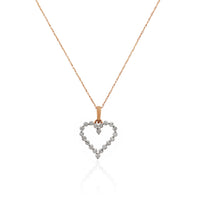 Nердан со приврзок за срце со дијаманти (14K).