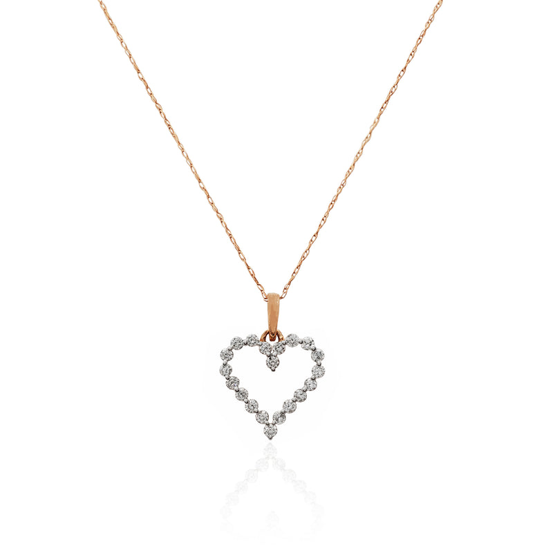 Diamond Heart Pendant Necklace (14K).