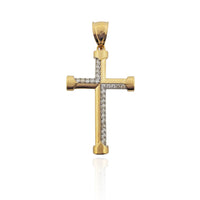 Cross Cz Pendant (14K).