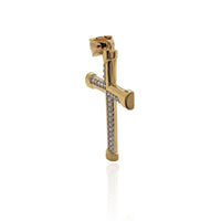 Cross Cz Pendant (14K).