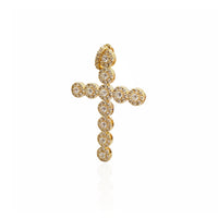 Iced-Out Clustered Segment Cross Pendant (10K)