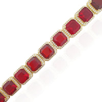 Red Stone Quarry Link Bracelet (Silver)