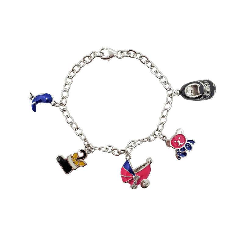 Baby Trinkets Charm Bracelet (Silver)