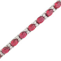 Red Cubic Zirconia Tennis Bracelet (Silver)