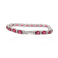Red Cubic Zirconia Tennis Bracelet (Silver)
