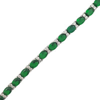 Green Cubic Zirconia Tennis Bracelet (Silver)