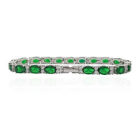 Green Cubic Zirconia Tennis Bracelet (Silver)