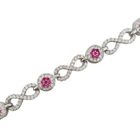 Round Infinity Link CZ Bracelet (Silver)