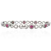 Round Infinity Link CZ Bracelet (Silver)