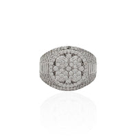 Iced-Out Prezzy Band Ring (Silver)