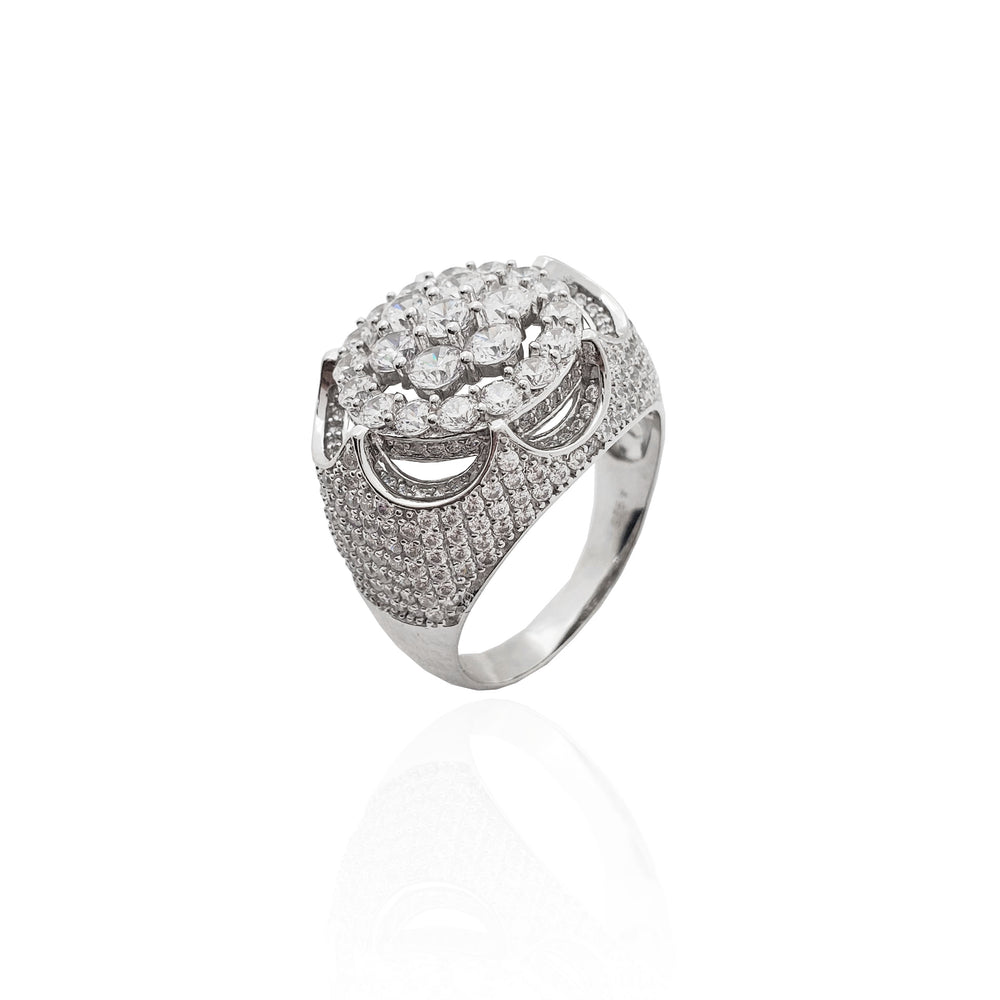 Men Crown CZ Ring (Silver).