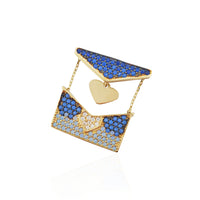 Engravable Glittery Blue Handbag Necklace (14K)
