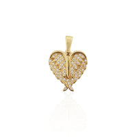 Wings Heart CZ Pendant (14K)