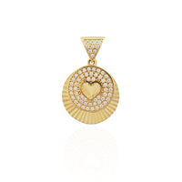 Round Heart CZ Pendant (14K).