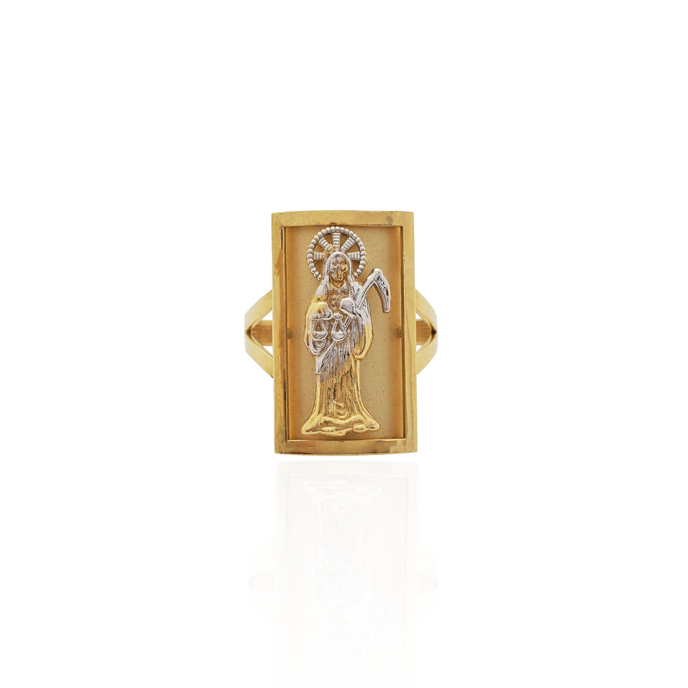 Two-Tone Santa Muerte Ring (14K)