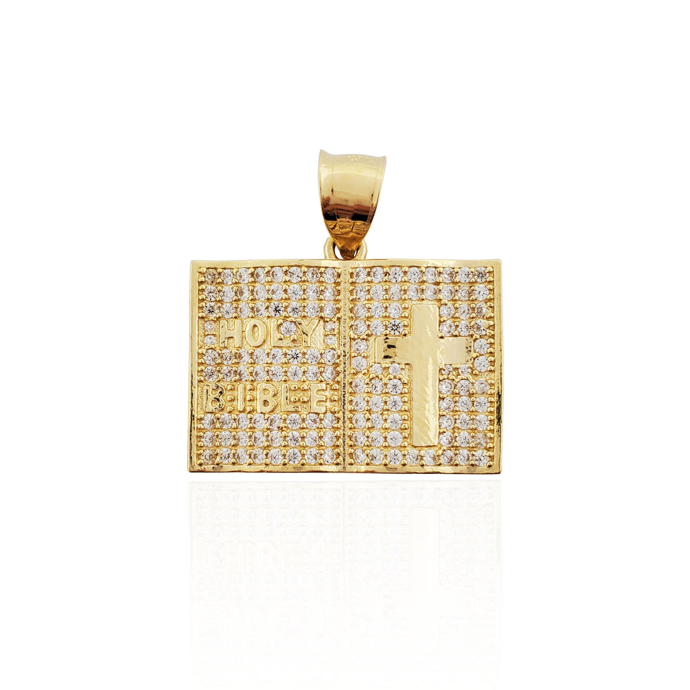 Holy Bible CZ Pendant (14K).