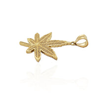 Cannabis Leaf CZ Pendant (14K).