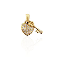 Love Key CZ Pendant (14K).