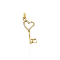 Love Key CZ Pendant (14K).