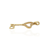 Love Key CZ Pendant (14K).