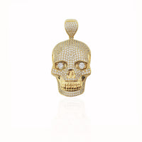 Skull Head CZ Pendant (10K)