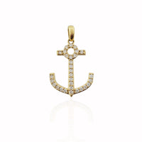 Anchor CZ Pendant (10K)