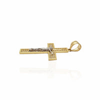 Two-tone Crucifix CZ Pendant (14K).