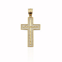 Diamond Cut Cross CZ Pendant (14K).