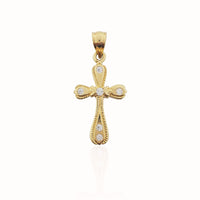 Cross CZ Pendant (14K).